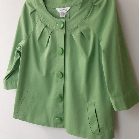Allison Taylor Top Woman Casual Business Attire Solid Green Size 8 - Picture 3 of 6